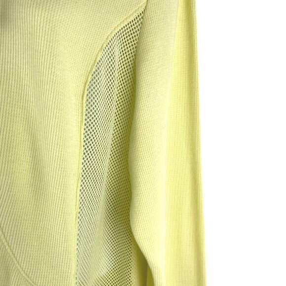Zenergy By Chico's Sweater Jacket Size 2 Yellow Zip Cotton Blend Mesh CJ-1758 - Picture 5 of 10